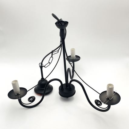 Brilagi - LED Suspension chaîne COTTAGE 3xE14/40W/230V noir/blanc