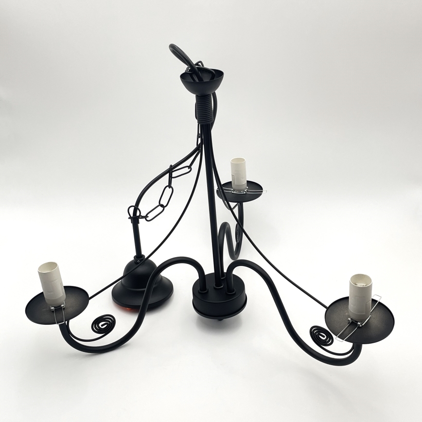Brilagi - LED Suspension chaîne COTTAGE 3xE14/40W/230V noir/blanc