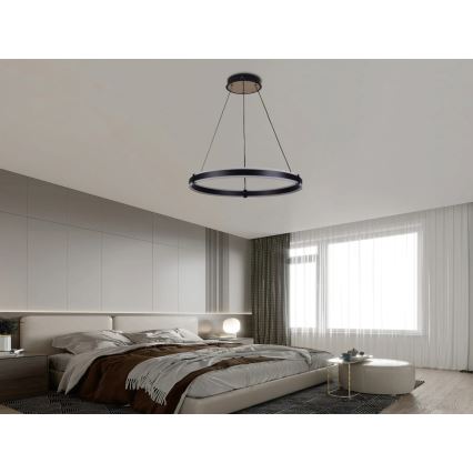 Brilagi - Suspension dimmable sur câble CIRCLE LED/85W/230V 3000-6500K Ø 60 cm noir/doré + télécommande