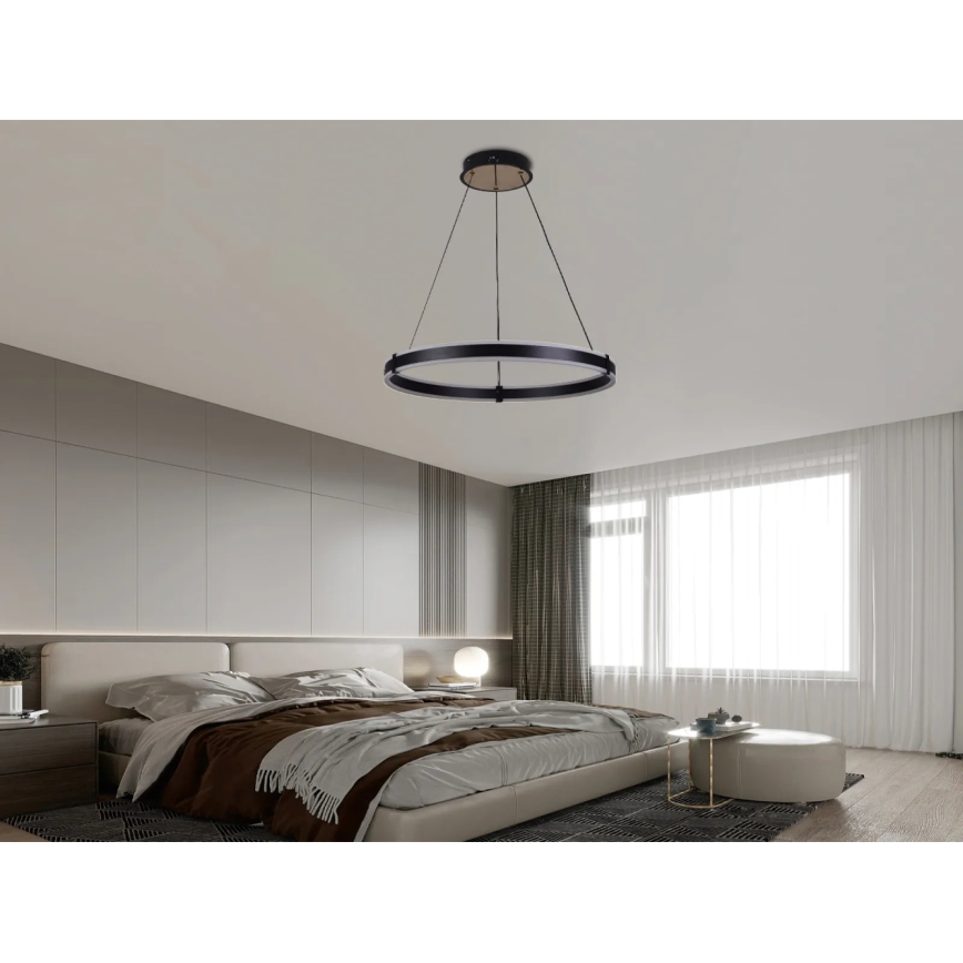 Brilagi - Suspension dimmable sur câble CIRCLE LED/85W/230V 3000-6500K Ø 60 cm noir/doré + télécommande