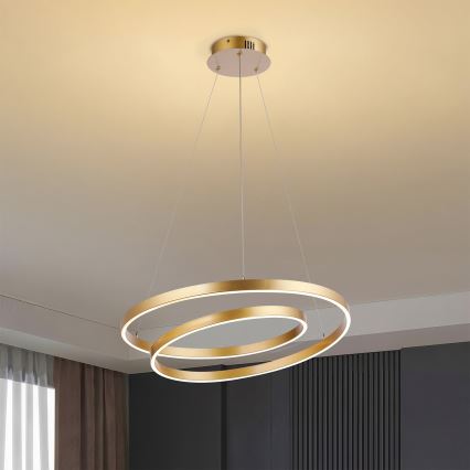 Brilagi - Suspension LED dimmable sur câble TWISTER LED/48W/230V 3000-6000K Ø 50 cm dorée + télécommande