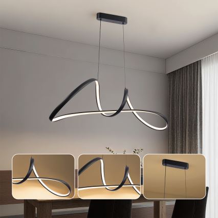 Brilagi - Suspension LED dimmable sur câble TWISTER LED/60W/230V 3000-6000K noir + télécommande