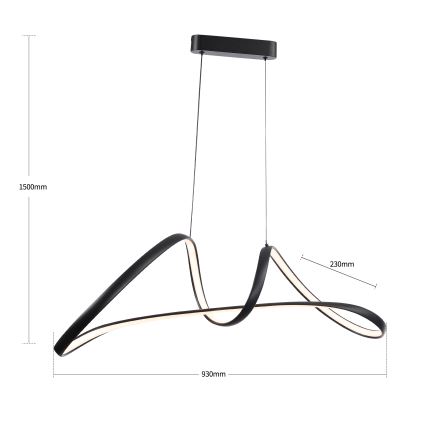 Brilagi - Suspension LED dimmable sur câble TWISTER LED/60W/230V 3000-6000K noir + télécommande