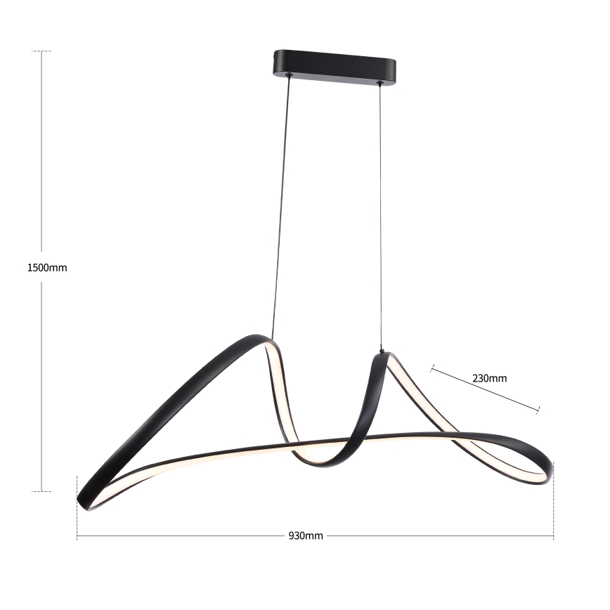 Brilagi - Suspension LED dimmable sur câble TWISTER LED/60W/230V 3000-6000K noir + télécommande