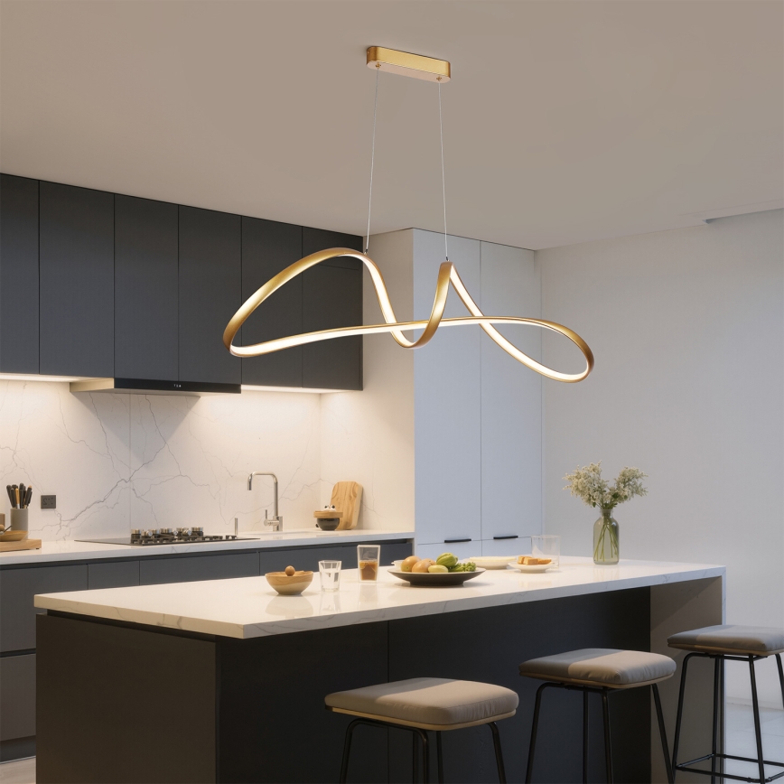 Brilagi - Suspension LED dimmable sur câble TWISTER LED/60W/230V 3000-6000K dorée + télécommande