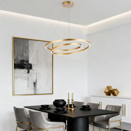 Brilagi - Suspension LED dimmable sur câble TWISTER LED/75W/230V 3000-6000K Ø 70 cm dorée + télécommande