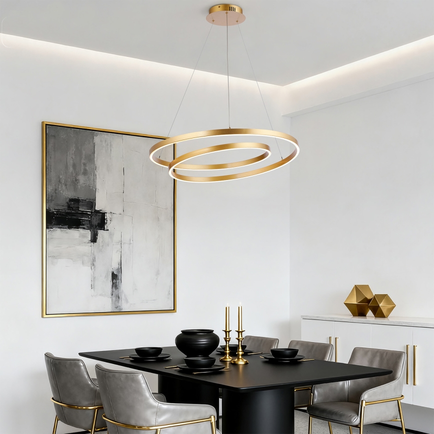 Brilagi - Suspension LED dimmable sur câble TWISTER LED/75W/230V 3000-6000K Ø 70 cm dorée + télécommande