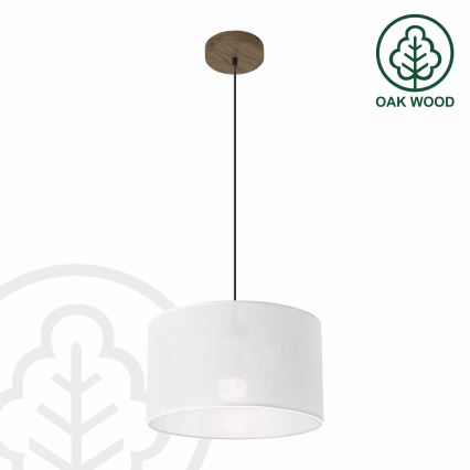 Brilagi - LED Suspension filaire ANTHONY 1xE27/60W/230V chêne noyer/blanc