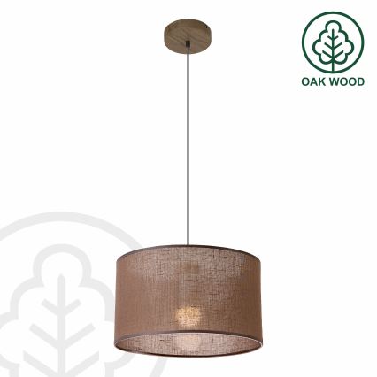 Brilagi - LED Suspension filaire ANTHONY 1xE27/60W/230V chêne noyer/marron