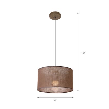 Brilagi - LED Suspension filaire ANTHONY 1xE27/60W/230V chêne noyer/marron