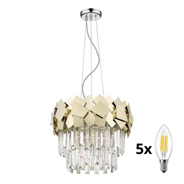 Brilagi - LED Suspension filaire en cristal MIRAGE 5xE14/40W/230V