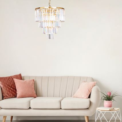 Brilagi - LED Suspension filaire en cristal MOZART 5xE14/40W/230V doré