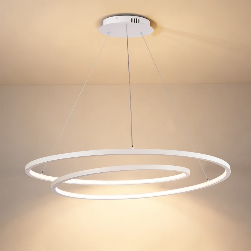 Brilagi - Suspension LED dimmable sur câble TWISTER LED/105W/230V 3000-6000K Ø 100 cm blanc + télécommande