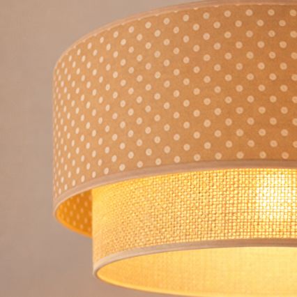 Brilagi - Lustre LED suspendu sur câble BOHO BOBO 1xE27/60W/230V Ø 40 cm à pois beige/crème