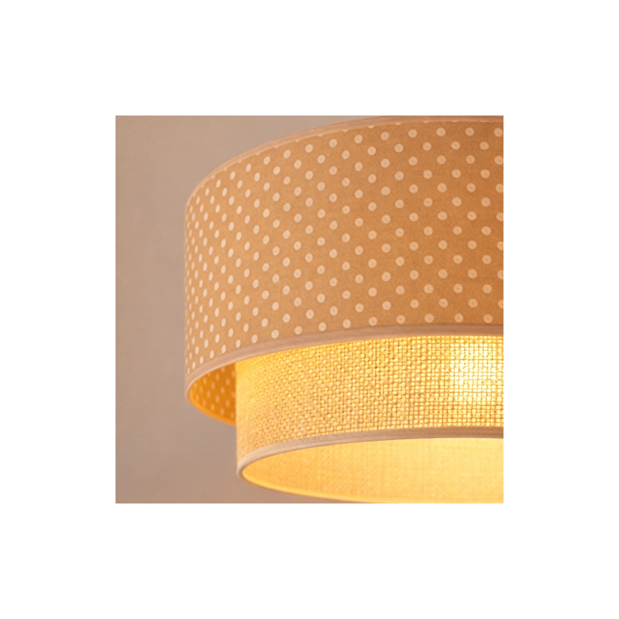 Brilagi - Lustre LED suspendu sur câble BOHO BOBO 1xE27/60W/230V Ø 40 cm à pois beige/crème