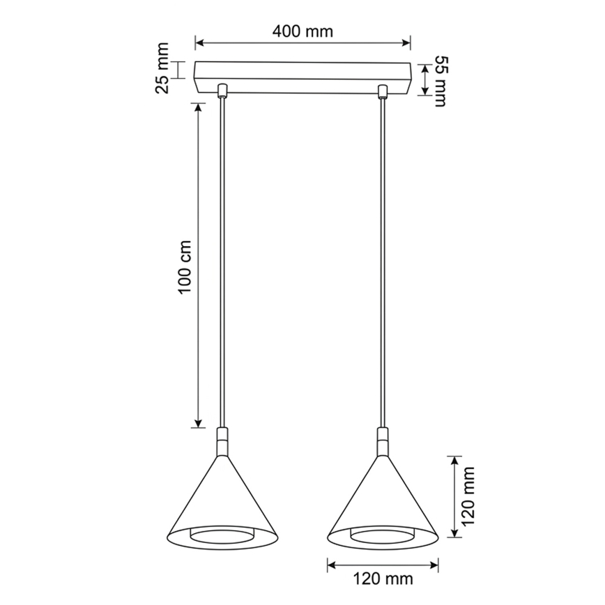 BRILAGI - LED Suspension sur câble CONE DOUBLE 2xGX53/15W/230V beige