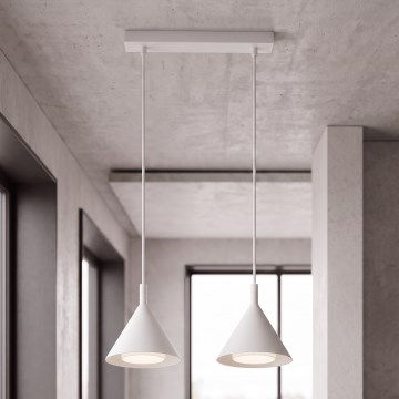 BRILAGI - LED Suspension sur câble CONE DOUBLE 2xGX53/15W/230V blanche