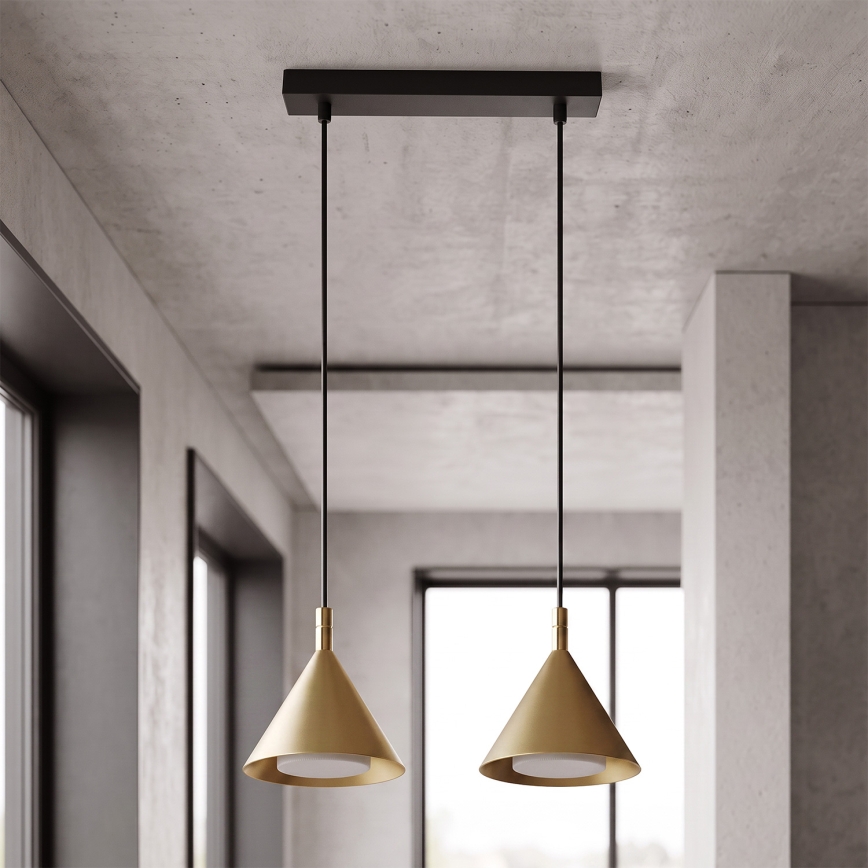 BRILAGI - LED Suspension sur câble CONE DOUBLE 2xGX53/15W/230V dorée