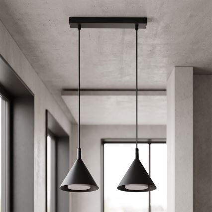 BRILAGI - LED Suspension sur câble CONE DOUBLE 2xGX53/15W/230V noire