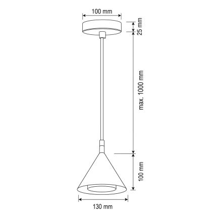 BRILAGI - LED Suspension sur câble CONE SINGLE 1xGX53/15W/230V beige