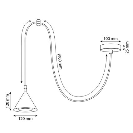 BRILAGI - LED Suspension sur câble CONE SINGLE SPIDER 1xGX53/15W/230V blanche