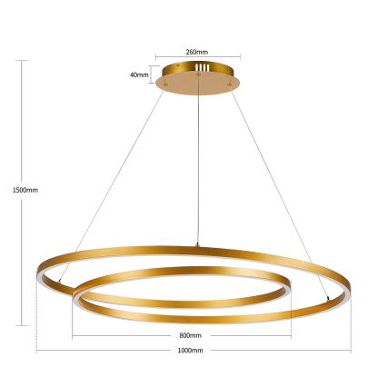 BRILAGI - Lustre LED dimmable suspendu sur câble TWISTER LED/105W/230V 3000-6000K Ø 100 cm doré + télécommande