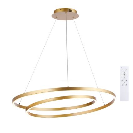 Brilagi - Lustre LED dimmable TWISTER, suspension sur câbles LED/105W/230V 3000-6000K Ø 100 cm doré + télécommande