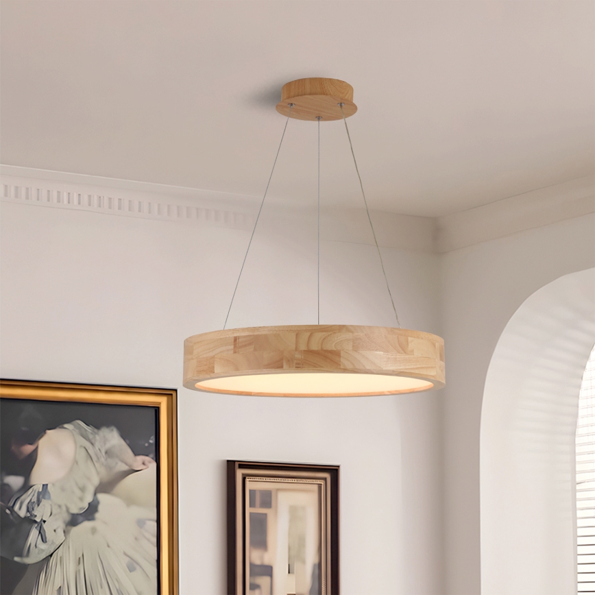 Brilagi - Suspension LED sur câble FALCON WOOD LED/30 W/230 V 3000/4000/6000 K Ø 45 cm bois