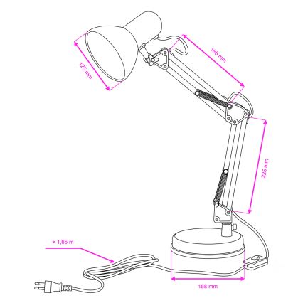 Brilagi - LED Tafel Lamp ROMERO 1xE27/10W/230V zwart