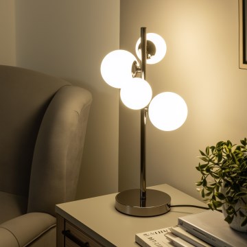 Brilagi - LED-tafellamp MILLA 4xG9/3W/230V zwart-chroom/wit