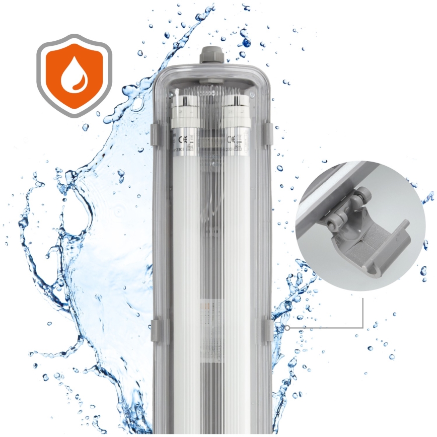 Brilagi - Luminaire technique LED tube fluorescent OPTIMA T8 2xG13/18W/230V 4000K IP65 128 cm - palette de 110 pcs