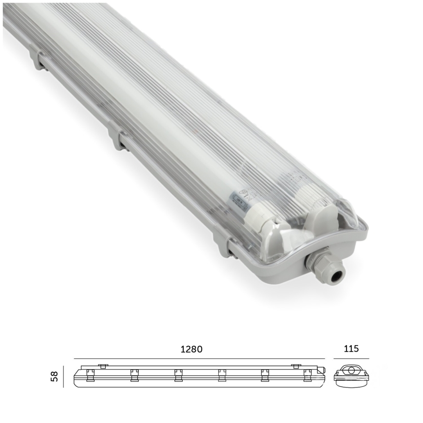 Brilagi - Luminaire technique LED tube fluorescent OPTIMA T8 2xG13/18W/230V 4000K IP65 128 cm - palette de 110 pcs