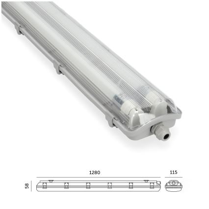 Brilagi - LED TL-buis werkverlichting OPTIMA T8 2xG13/18W/230V 6500K IP65 128 cm