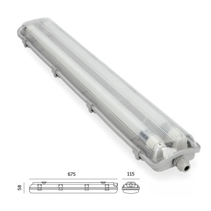 Brilagi - LED heavy-duty fluorescerend lamp OPTIMA T8 2xG13/9W/230V 4000K IP65 67,5 cm