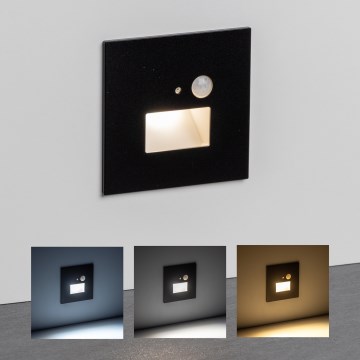 Brilagi - LED-trapverlichting met bewegings- en schemersensor JACK LED/1,5W/230V 3000/4000/6500K zwart