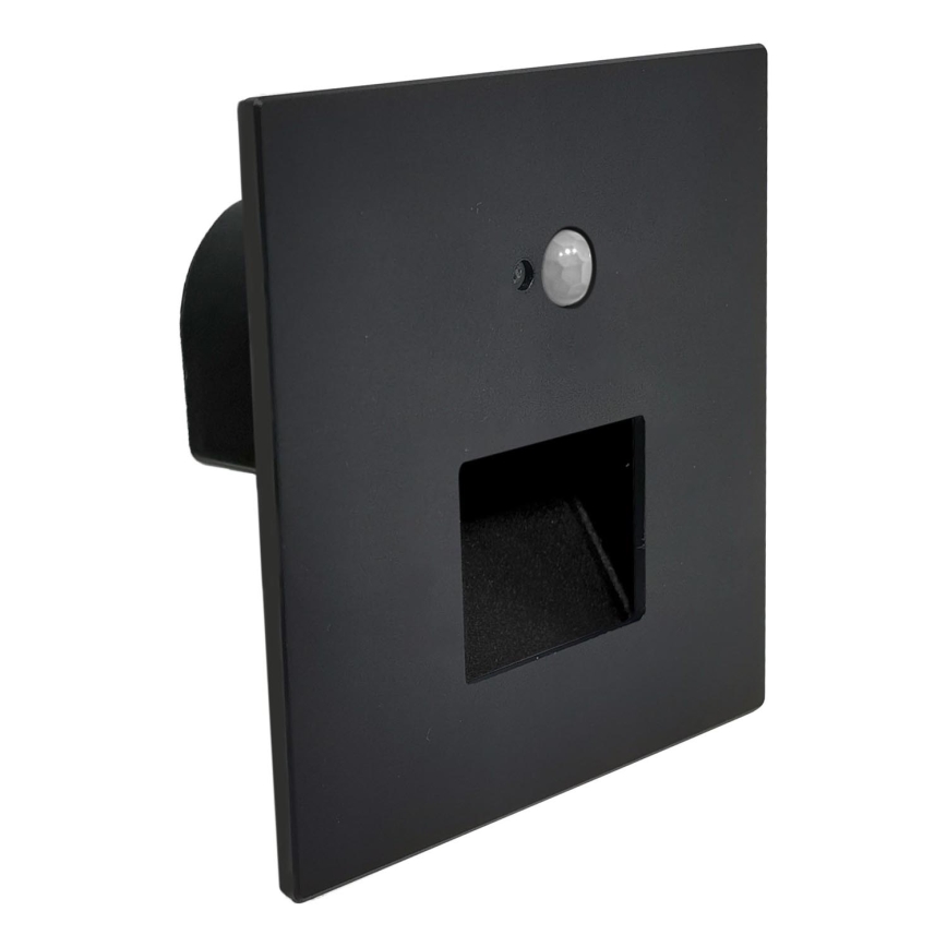 Brilagi - JACK LED trapverlichting met bewegings- en schemersensor LED/3W/230V 3000/4000/6500K IP65 zwart