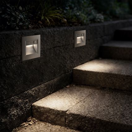 Brilagi - LED-trapverlichting met sensor STEP LIGHT LED/1,5W/230V IP44 zilverkleurig