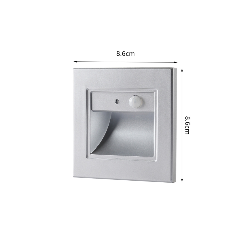 Brilagi - LED-trapverlichting met sensor STEP LIGHT LED/1,5W/230V IP44 zilverkleurig
