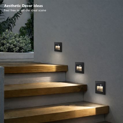 Brilagi - LED trapverlichting met sensor STEP LIGHT LED/1,5W/230V IP44 zwart