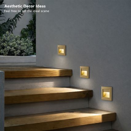 Brilagi - LED trapverlichting STEP LIGHT LED/1,5W/230V IP44 goudkleurig