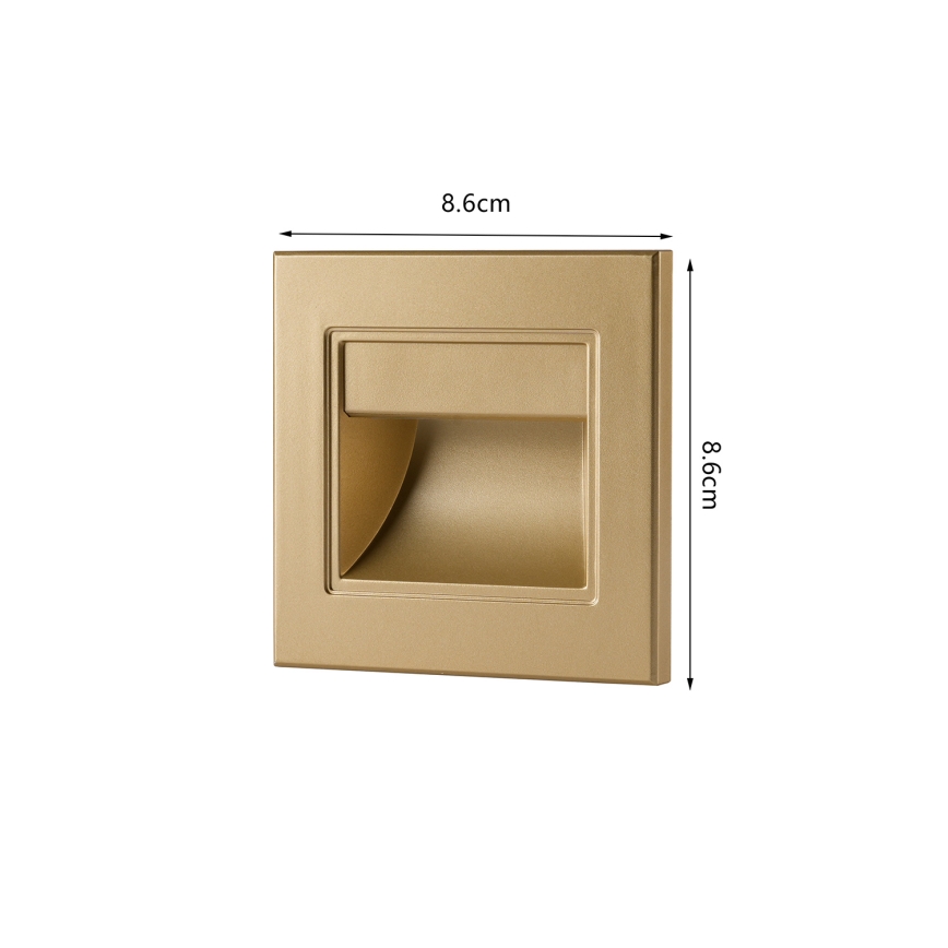 Brilagi - LED trapverlichting STEP LIGHT LED/1,5W/230V IP44 goudkleurig