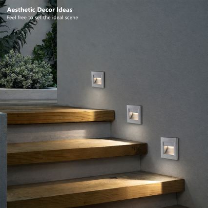 Brilagi - LED-trapverlichting STEP LIGHT LED/1,5W/230V IP44 zilver