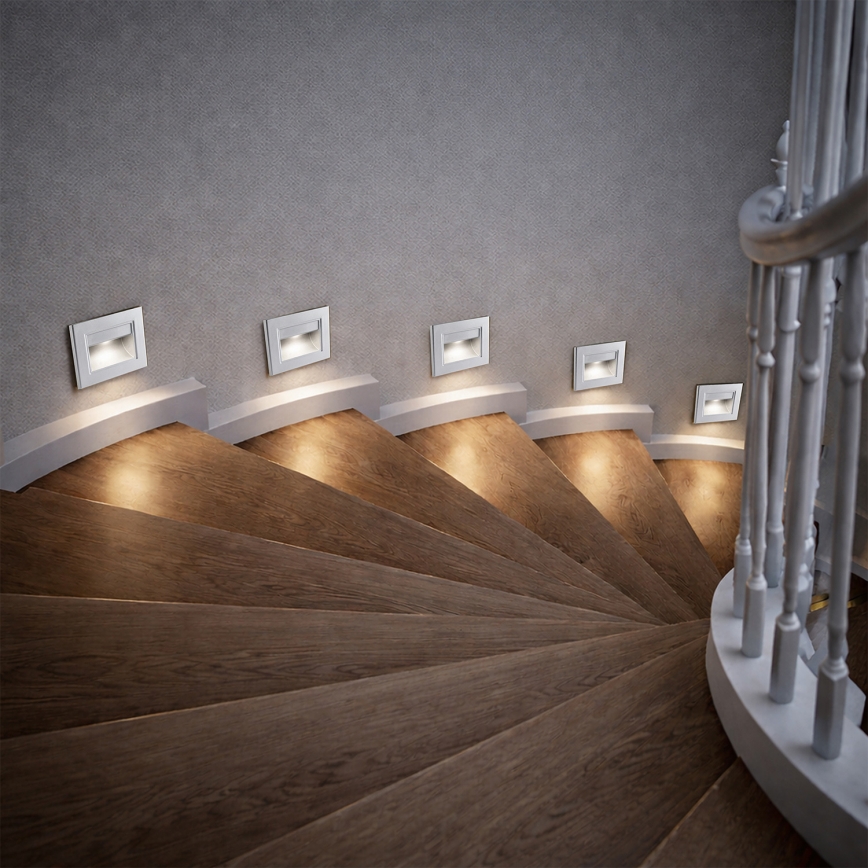Brilagi - LED-trapverlichting STEP LIGHT LED/1,5W/230V IP44 zilver