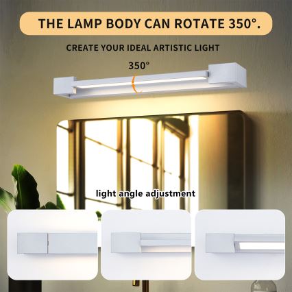 Brilagi - LED-spiegelverlichting voor de badkamer AQUA LINE LED/12W/230V 45 cm IP44 mat chroom CRI 90