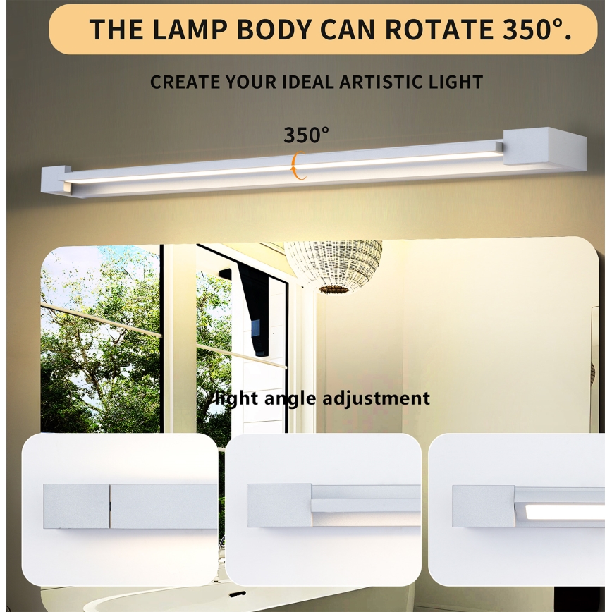 Brilagi - LED-badkamerspiegelverlichting AQUA LINE LED/24W/230V 90 cm IP44 mat chroom CRI 90