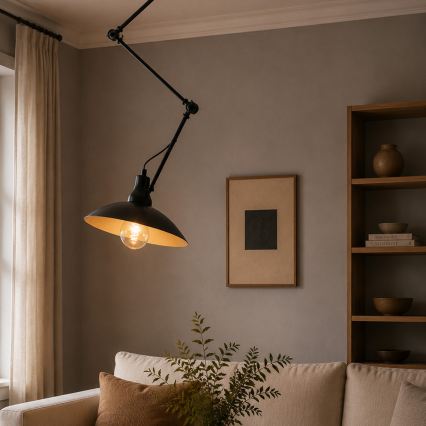 Brilagi - LED verstelbare hanglamp op staaf IRONBEAM 1xE27/60W/230V zwart