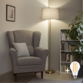 Brilagi - LED vloerlamp CERIA 1x E27/20W/230V Ø 45 cm grijs/goud