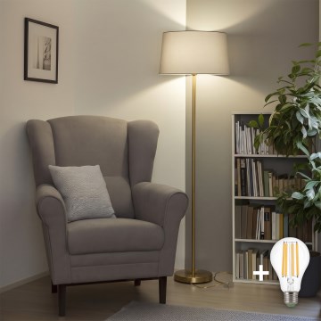 Brilagi - LED vloerlamp CERIA 1x E27/20W/230V Ø 45 cm grijs/goud