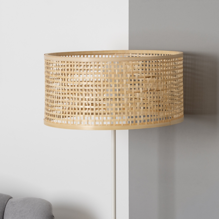 Brilagi - LED vloerlamp CERIA 1x E27/40W/230V Ø 25 cm bamboe/wit