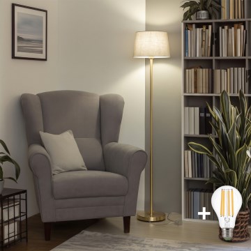 Brilagi - LED-vloerlamp CERIA 1xE27/20W/230V Ø 30 cm grijs/goud